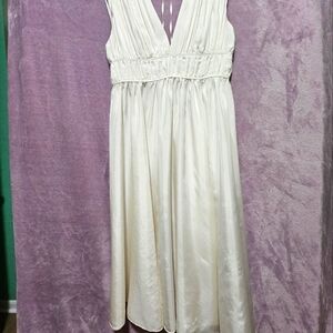 J. Crew Gathered Silk Midi  100% Silk Dress. Creamy Ivory. New With Tags. Size 8